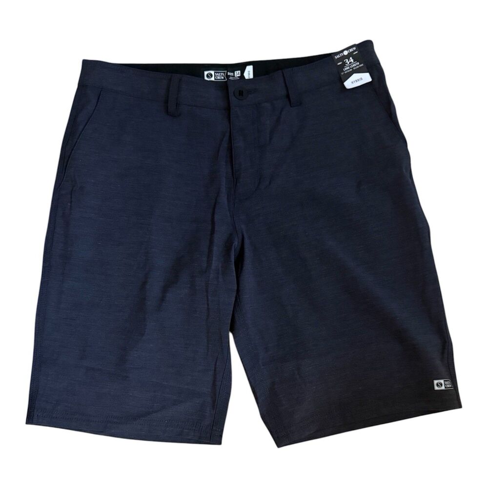 Salty Crew Mens Hybrid Shorts Size 34 Dark Blue 21” Outseam Long Length NWT